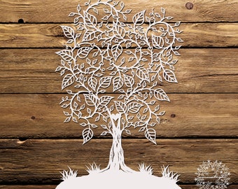EMMA BOYES Papercut Template. 'Love tree' DIY