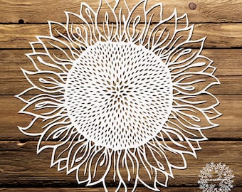 EMMA BOYES Papercut Template 'Sunflower' DIY