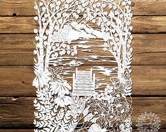 EMMA BOYES Papercut Template 'The Lakes' DIY