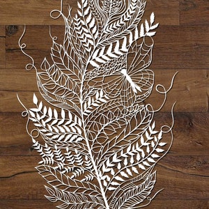 EMMA BOYES Papercut Template DIY 'Nature's Feather'
