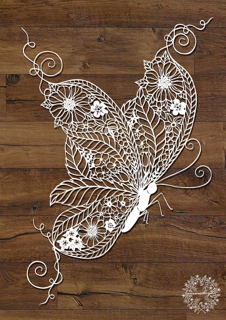 EMMA BOYES Papercut Template 'Butterfly' DIY image 1