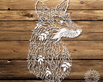 EMMA BOYES Papercut Template. 'Fox' DIY