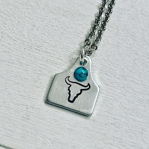 TINY CATTLE TAG | western necklace