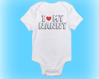 I Love My Nanny Grandma Nanna Nan Baby Bib Blue Pink Babies Clothes Funny Gift