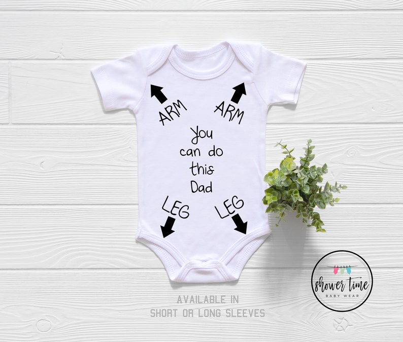 Gift for New Daddy-Funny Baby Onesie®New Daddy Gift-Baby Gift Idea-Baby Shower Idea-Baby Girl-Baby Boy-Baby Clothing-You Can Do This Dad image 1