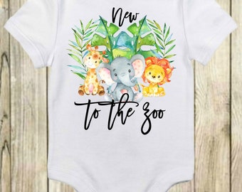 Zoo bodysuit, Zoo Baby Shower Gift, Unisex Baby Clothes, Boho Baby Clothes, Zoo Baby Clothes, Cute bodysuit,New to the Zoo Shirt,Safari Baby