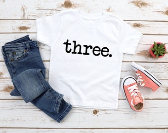 Third Birthday Kids Shirt - Three Year Old Birthday Tee - Unisex Toddler Shirt