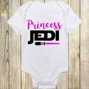 Princess Jedi®-Star Wars® Baby Onesie®-Baby Girl Onesie®-Baby Jedi®Onesie® - Light Saber® Baby Onesie®-Star Wars® Onesie®