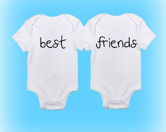 Twins Onesies®- Baby Boy - Baby Girl - Baby Clothing - Unique Shower Gift - Baby Shower Gift - Baby Gift Idea-Best Friends Onesies for Twins