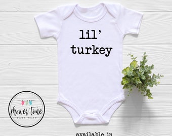 Little Turkey Onesie® - Lil Turkey - Thanksgiving Baby Onesie®- Cute Fall Onesie® - Thanksgiving Baby Bodysuit