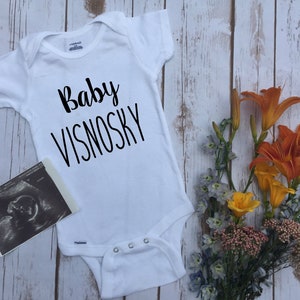 Baby Announcement Onesie®, Custom Baby Onesie®, Pregnancy Announcement Onesie®, Pregnancy Announcement, Baby Announcement, Baby Onesie®