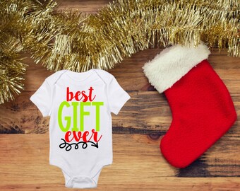 Pregnancy Reveal - Pregnancy Announcement - Best Gift Ever Onesie® - Christmas Onesie - Baby Onesie -Baby Boy-Baby Girl-Baby Clothing-Onesie