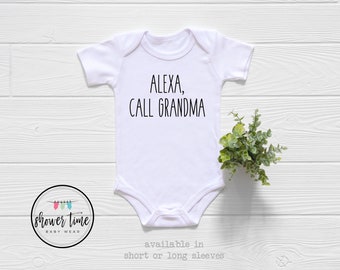 Alexa Call Grandma Onesie, Funny Baby Onesie, Gift from Grandma, Grandma's Favorite Baby Onesie, Baby Shower Gift, Baby Announcement