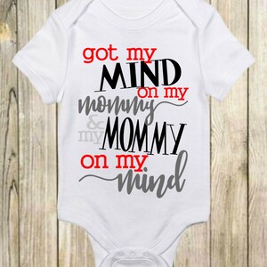 Got My Mind On My Mommy And My Mommy On My Mind #Laidback - Funny Onesies® - Unique Baby Gift-Baby Shower Gift -Baby Boy Clothes-Mom Onesie®