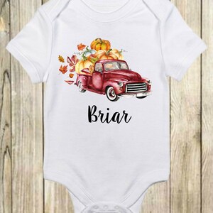 Custom Pumpkin bodysuit,Halloween bodysuit,Pumpkin Truck Harvest Custom bodysuit,Pumpkin Farm bodysuit®,Halloween Baby Bodysuits