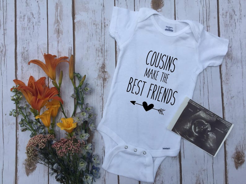 Cousin Onesie Cousins Make the Best Friends Onesie for Cousins Pregnancy Annoucement Announcing Pregnancy Baby Onesie Onesie image 1