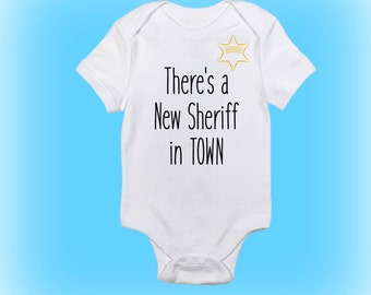 Baby Boy Gift - Baby Boy-New Baby Onesie-Pregnancy Reveal-Pregnancy Announcement-Gender Reveal-Baby Clothing-Baby Onesie-New Sheriff in Town