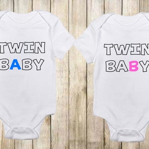 Twins Onesie®-Twins Baby Onesie®-Gender Reveal Onesie®-Twins Baby Shirts-Baby Boy-Baby Girl-Baby Onesie®-Baby Clothing-Gift for Baby