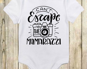 Can't Escape The Mamarazzi Camera Onesie® - Funny Onesie - Cute Onesie - Joke Onesie - Cute Baby Bodysuit - Boho Baby Onesie - Baby Onesie