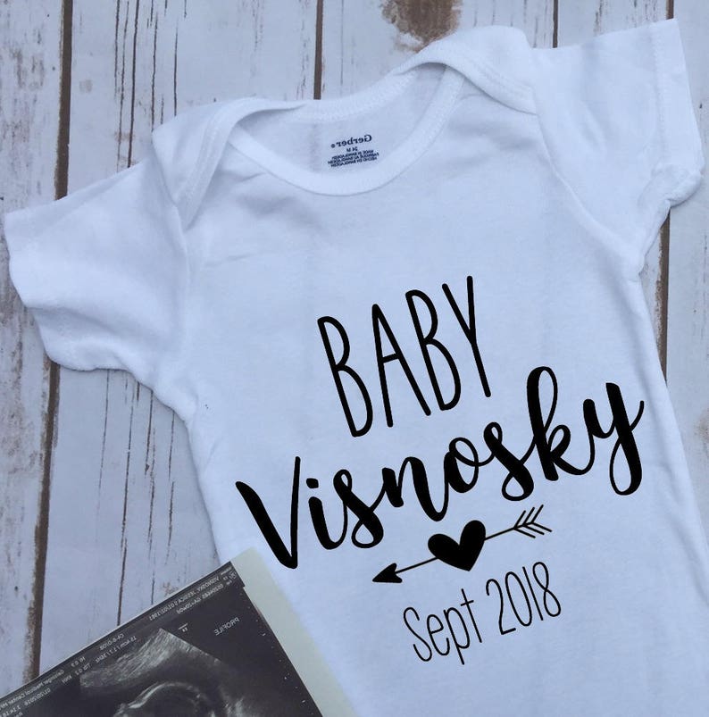 Baby Announcement Onesie Personalized Baby Onesie Baby Etsy