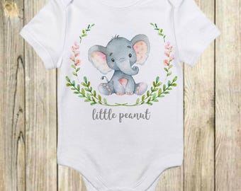 Little Peanut Onesie®-Unisex Baby Clothes-Elephant Onesie-Funny Onesies-Newborn Photo Prop-Elephant Baby Shower Gift-Boho Baby Clothes