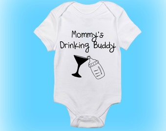 Mommy's Drinking Buddy Onesie® - Gift for New Mommy - Baby Shower Gift - Baby Gift Idea - Funny Baby Onesie-Baby Gift-Baby Onesie-New Mommy