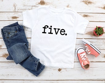 Fifth Birthday Kids Shirt - Five Year Old Birthday Tee - Unisex Toddler Shirt