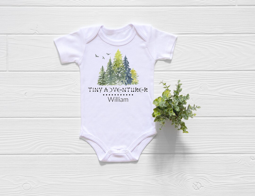 Tiny Adventurer Onesie ®, Mountain Baby Clothes, Camping Adventure