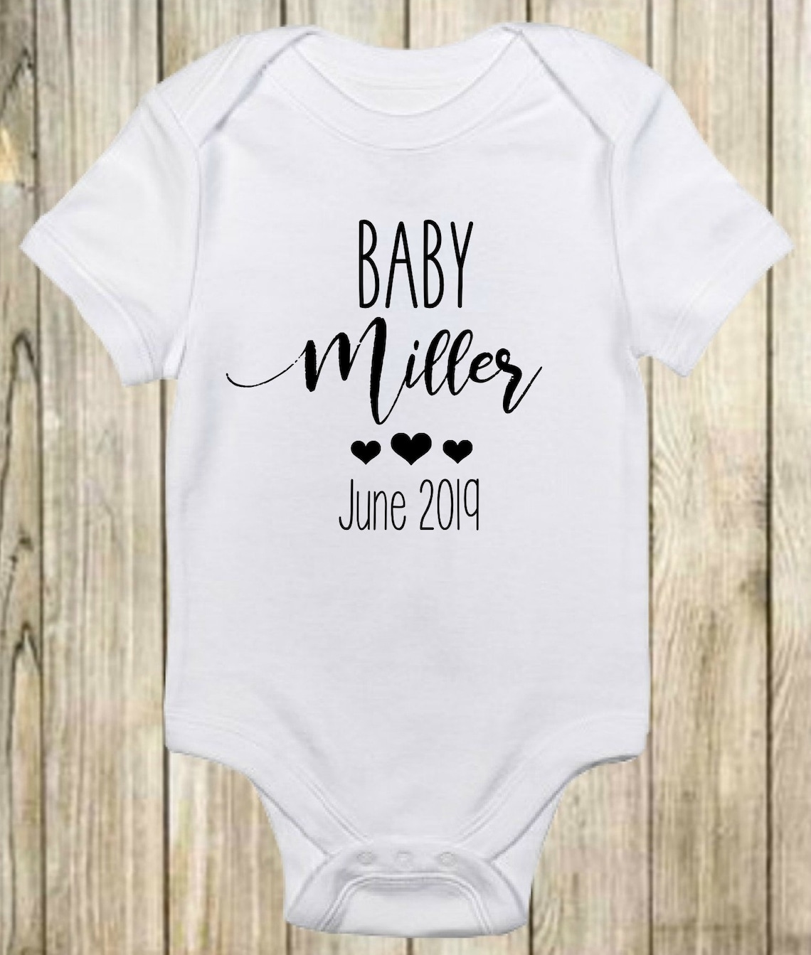 Baby Announcement Onesie Personalized Baby Onesie Baby Etsy