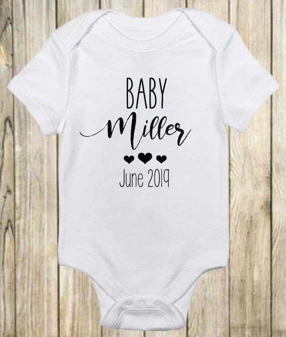 Baby Announcement Onesie Personalized Baby Onesie Baby Etsy