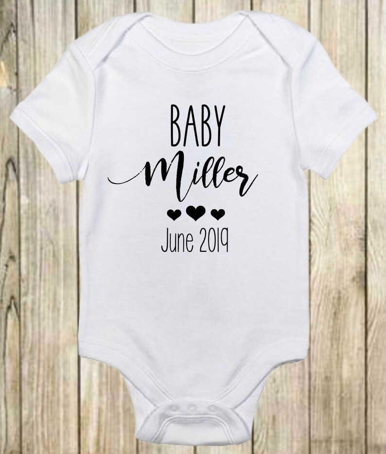 Baby Announcement Onesie Personalized Baby Onesie Baby Etsy