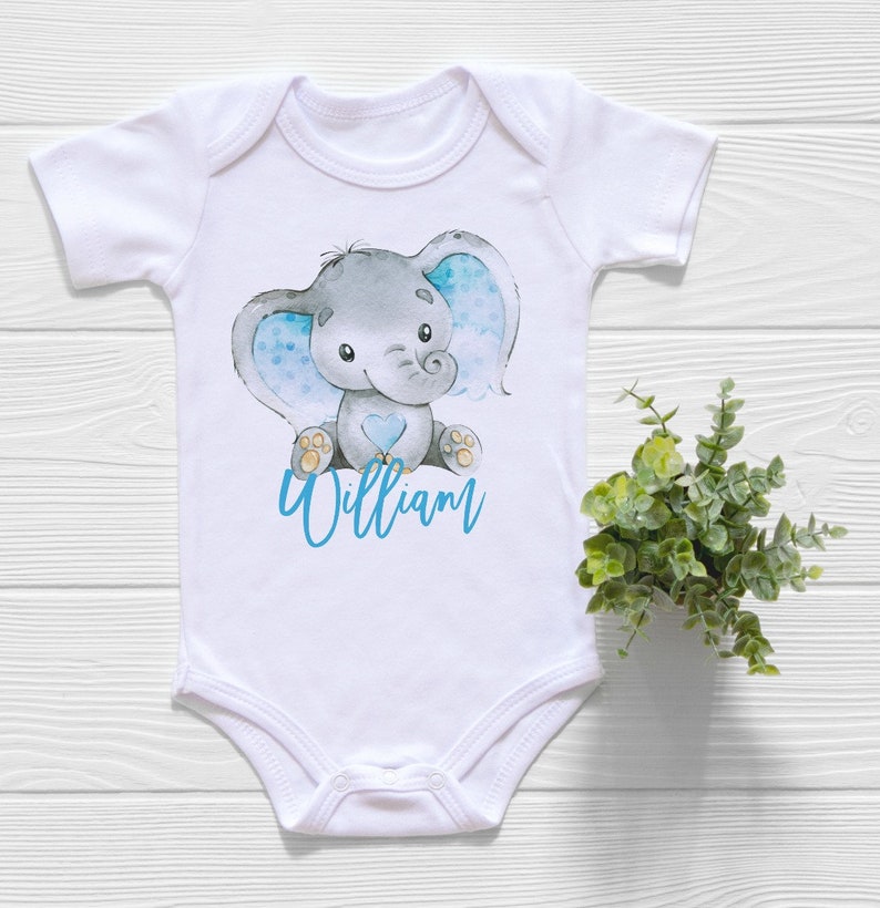 Elephant Onesie® Baby Boy Clothes Personalized Baby Little Etsy