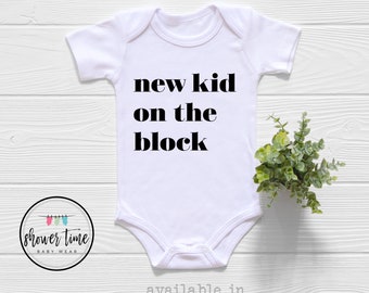 New Kid on the Block Onesie®, Funny Baby Boy Onesies®, Cute Baby Onesie®, Announcement Onesie®, Minimalist Onesie®