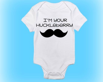 Funny Baby Onesie®- I'm Your Huckleberry - Mustache Onesie - Baby Boy - Baby Girl - Baby Clothing - Unisex Baby Clothing -Unique Shower Gift