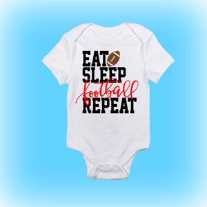 Football Onesie® - Gift for New Daddy - Eat Sleep Football Repeat - Football Clothing-Baby Boy-Baby Girl-Baby Onesie®-Baby Clothing-Football