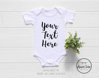 Custom Name Baby Onesie®-Custom Text Personalized Baby Onesie®-Pregnancy Announcement Onesie®-Birth Reveal Baby Onesie®-Baby Shower Gift