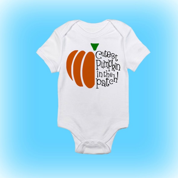 Pumpkin Onesie - Clothing for Halloween - Halloween Onesie - Cutest Pumpkin in the Patch - Baby Boy - Baby Girl - Baby Clothing -Baby Onesie