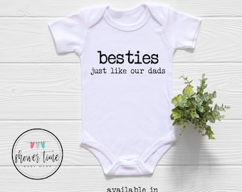 Besties like our Dads Onesie® - Baby Announcement Onesie - Pregnancy Onesie - Best Friends Outfit - BFF Onesies - Baby Gift - Besties Onesie