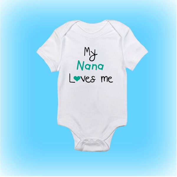 My Nana Loves Me Onesie®- Personalized Onesie - Unique Baby Shower Gift - Baby Shower Gift Idea-Baby Boy Onesie-Baby Girl Onesie-Baby Outfit