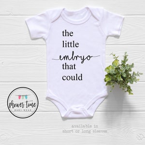 IVF Onesie® ,The Little Embryo that Could, Love and Science, IVF baby Onesie® Pregnancy Announcement Reveal, First Babysitter