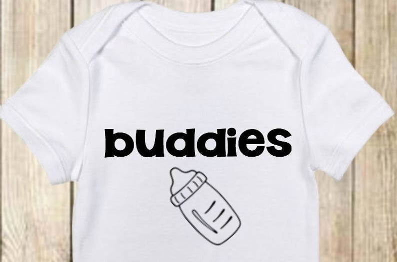 Drinking Buddies Onesie® Twins, Funny Twin Onesies, Gender Neutral Twin Onesies, Twin Baby Shower, New Baby Gift Twins, win Baby Gift Funny image 4