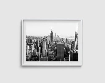 Impresión de Nueva York Arte de Nueva York Impresión de la ciudad de Nueva York Arte de NYC Póster de Nueva York Arte del horizonte de Nueva York Impresión de arte en blanco y negro Arte de impresión del horizonte de Nueva York