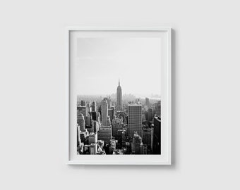 Impresión de la ciudad de Nueva York Arte de Nueva York Impresión de Nueva York Arte de Nueva York Póster de Nueva York Arte del horizonte de Nueva York Impresión de arte en blanco y negro Arte de impresión del horizonte de Nueva York
