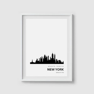 New York City print NYC art New York print New York art New York poster New York skyline art Black and white art print NYC skyline print art