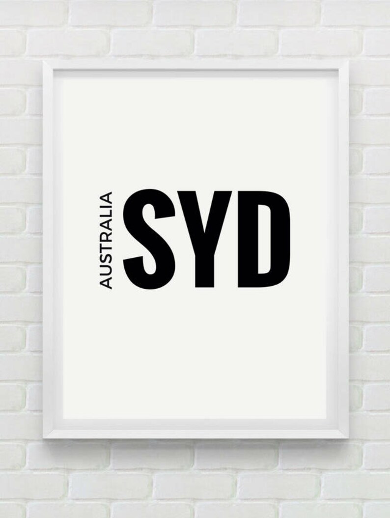 Printable wall art print City printable art Sydney print Sydney wall decor Sydney Australia wall art Sydney city posters Typography gift art