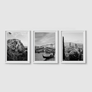 Italy Print Set of 3 Prints, Italy Wall Art, Italy Prints, Italy Photography, Black And White Art Prints, Printable Art, Downloadable Prints