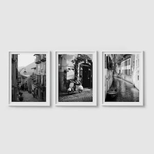 Italy Prints, Italy Print Set of 3 Prints, Italy Wall Art, Italy Photography, Printable Art, Black And White Art Prints, Downloadable Prints