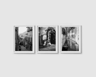 Italy Prints, Italy Print Set of 3 Prints, Italy Wall Art, Italy Photography, Printable Art, Black And White Art Prints, Downloadable Prints