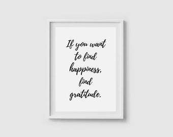 Quote poster Quotes printable Quote art Quote print Inspirational quote Buddha quote Gratitude wall art Handwriting quote Gratitude art sign