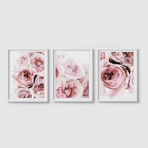 Peony Print Set of 3 ORIGINAL, Flower Print, Peonies Wall Art Set, Blush Pink Prints, Floral Print, Peony Wall Art, Pink Wall Art, Peony Art